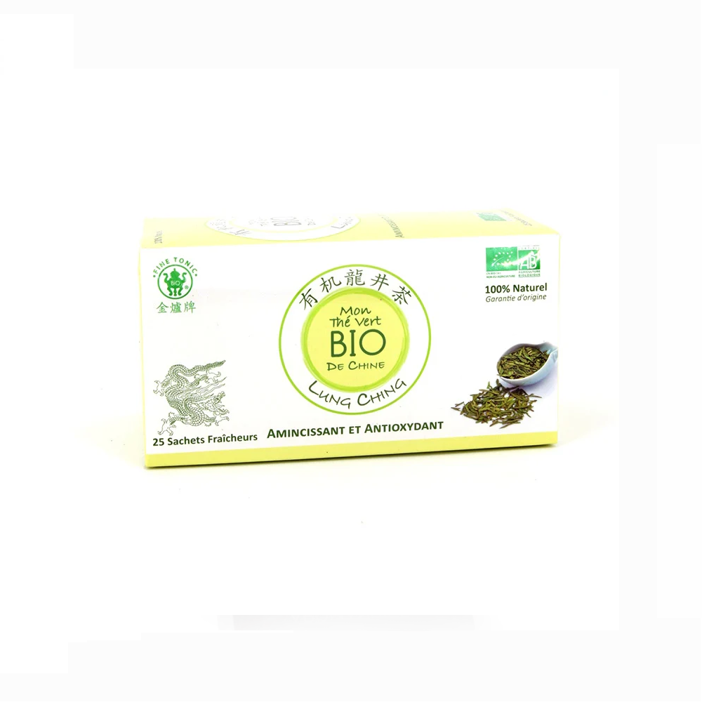 Thé vert bio de Chine- amincissant, antioxydant 50g (2g x 25 sachets)