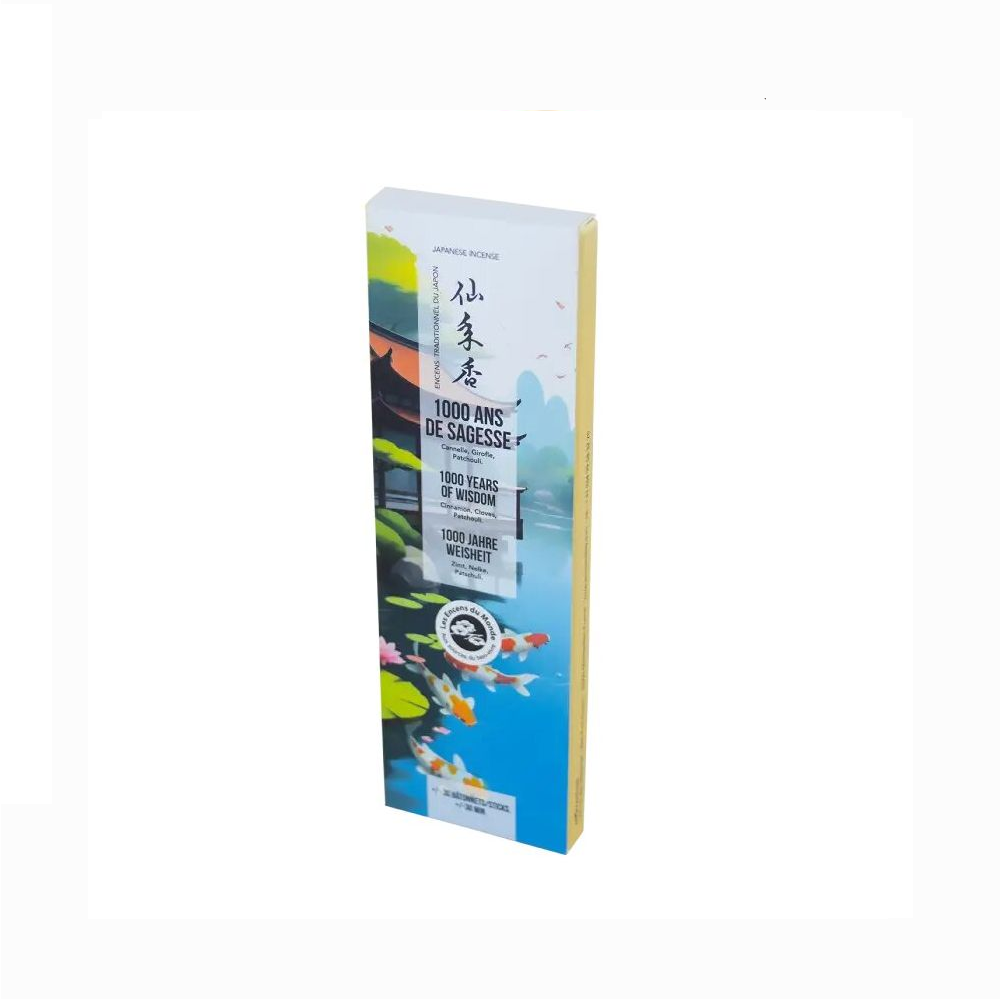 1000 ans de sagesse- Encens traditionnel du Japon +/- 30 bâtonnets