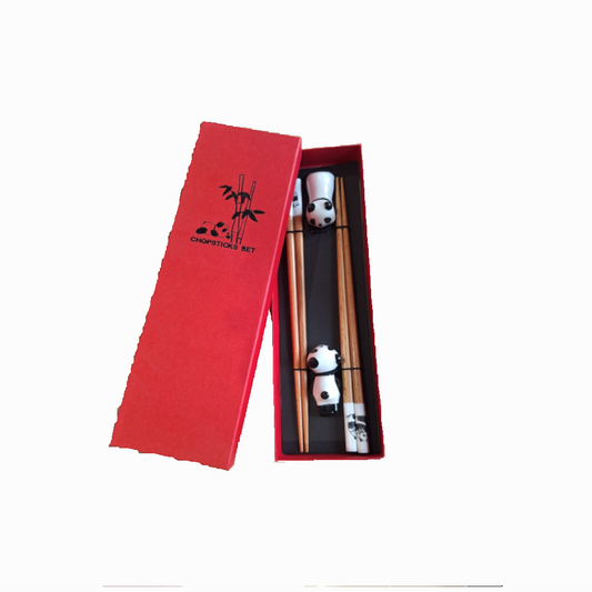 Baguettes en bois 22.5 cm + 2 supports panda